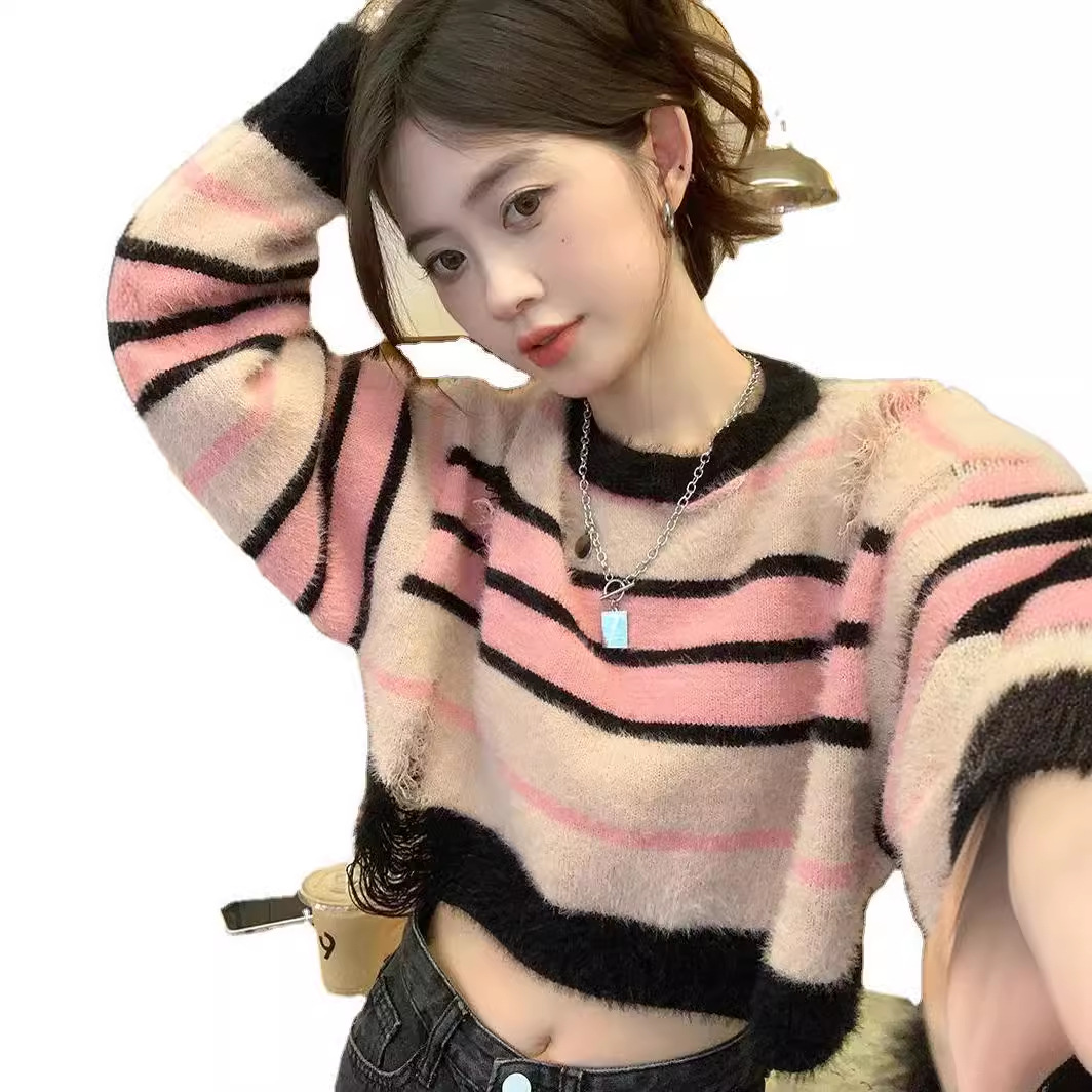 Knitted demi-season fashionable design sweater