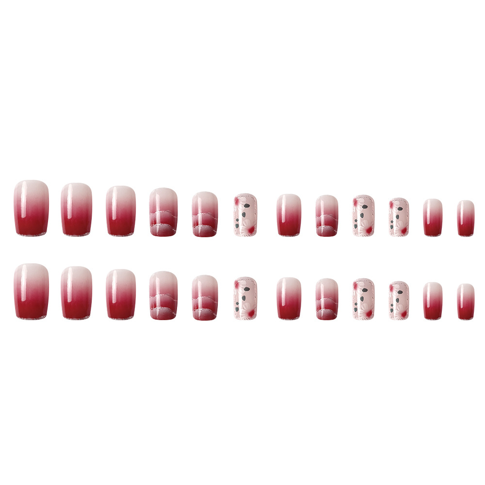 Brillo rosa y púrpura borde de diamante fresco de uñas de lujo delicado brillo de gradiente de uñas de moda de atmósfera suave