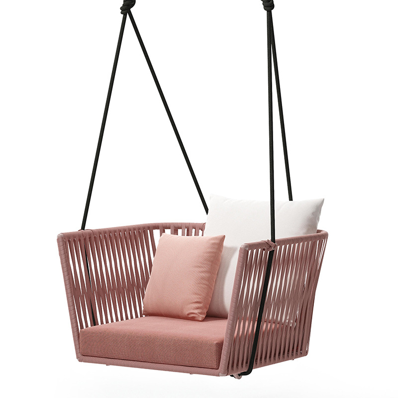 Swing al aire libre patio al aire libre balcón impermeable muebles de ocio cuerdas de cabina colgantes de caña sillas de caña image 5