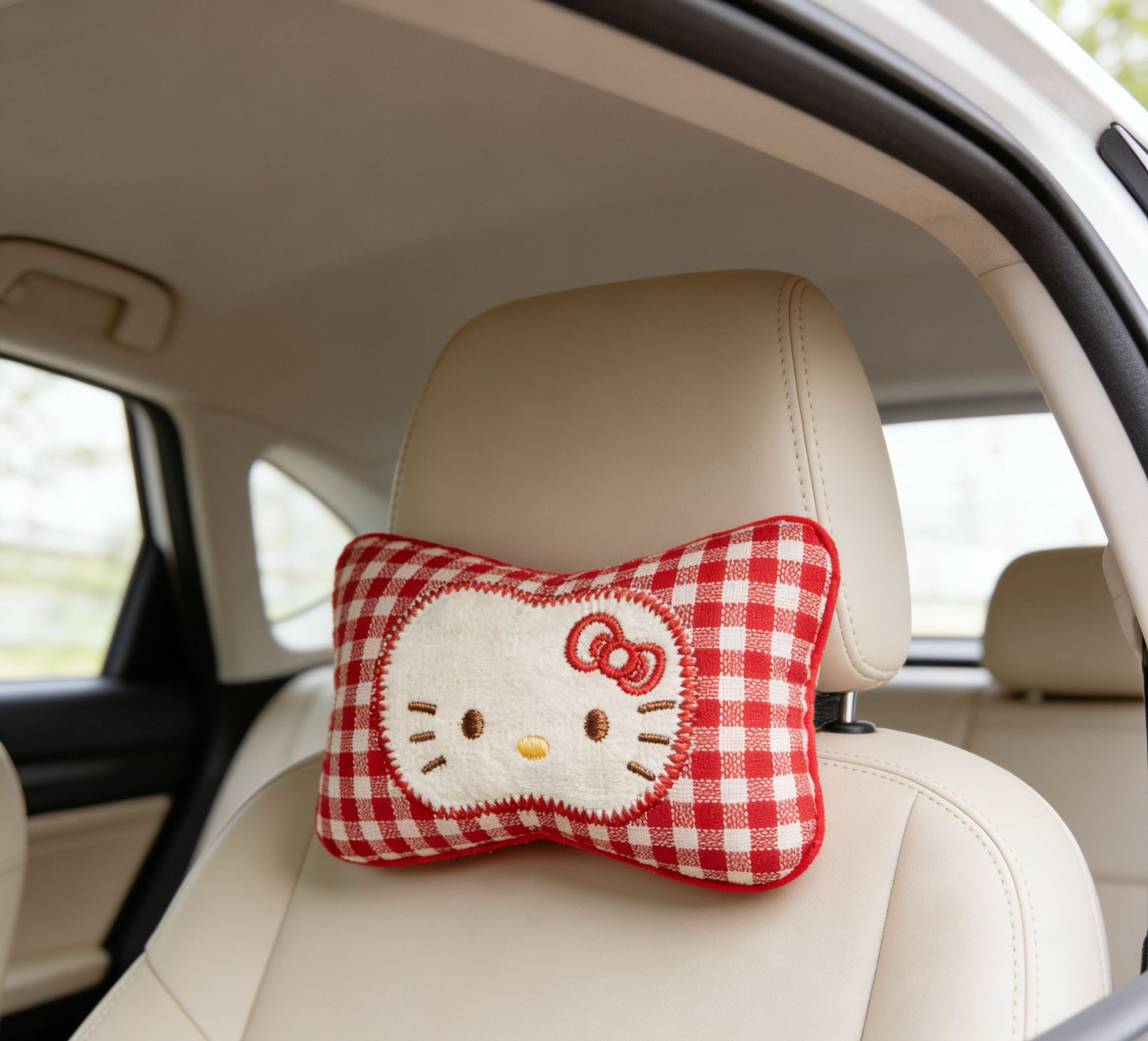 Creative In-Car Neck Pillow, Car Headrest Pillow for Women, Cute Kt Neck Support Pillow for Car Seat