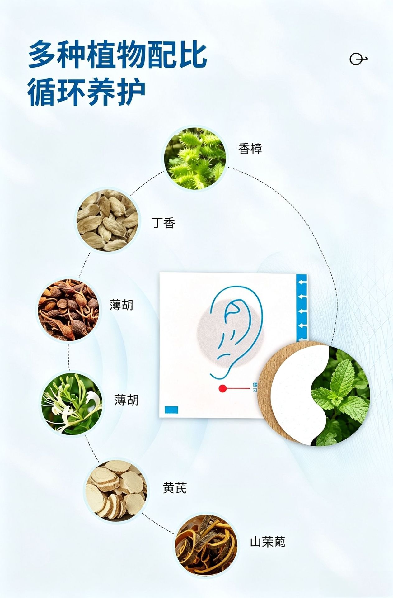Ear Acupoint Magnetic Therapy Patch with Mugwort 30 Small Patches for Ear Wellness key features