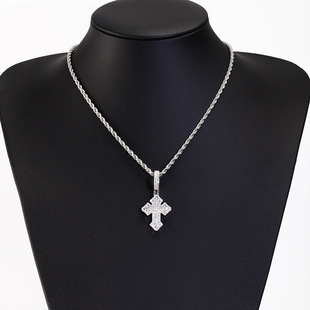 Cross-border Full Diamond Hip-hop Personality Cross Pendant Street Trend European and American Hip-hop Style