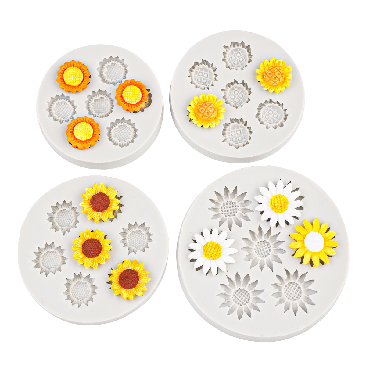 Molde de silicona de girasol de crisantemo pequeño Zou Ju Molde de silicona Molde de horneado de chocolate de girasol de crisantemo Molde de yeso de goteo