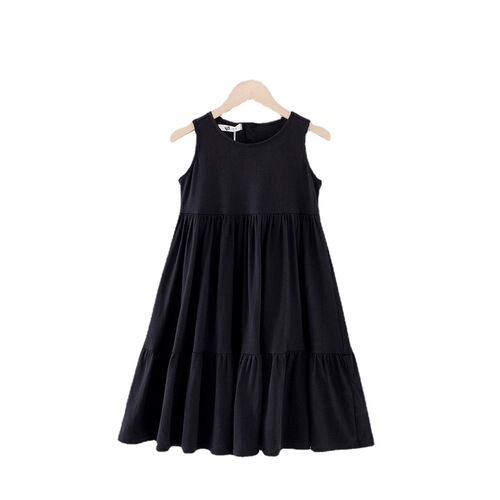 2024 summer Korean style mid-to-large girls dress long dress with large swing tank top cake seaside beach dress
