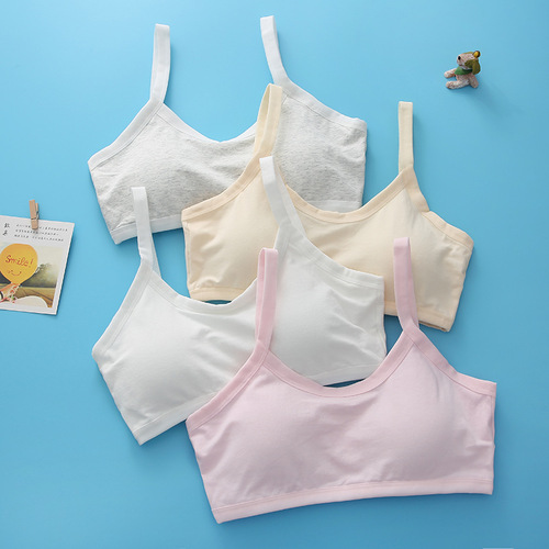 [Fat in seconds] 40-count combed cotton underwear for teenage girls with fixed cups and triangular coasters to wrap breasts in middle and high schools