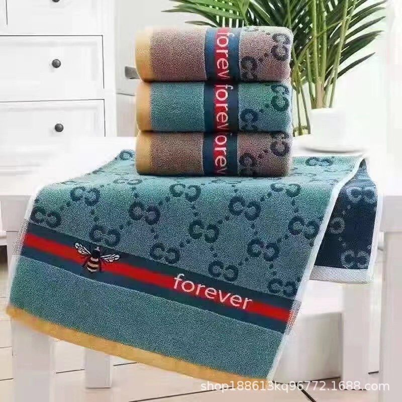 Pure Cotton 32-Strand Colored Yarn Bee Jacquard Towel Thickeneded Dark Stain-Resistant Household Adult Men and Women Face Wash and Bath Towel