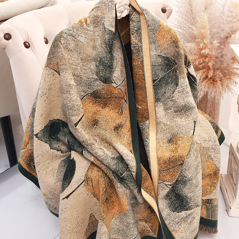 秋冬季新款保暖仿羊绒围巾女百搭时尚防寒保暖披肩跨境热销
