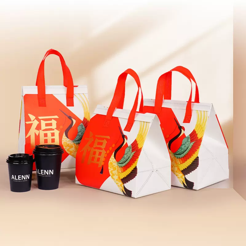 无纺布保温袋定制外卖专用一次性餐饮商用奶茶咖啡手提铝箔打包袋