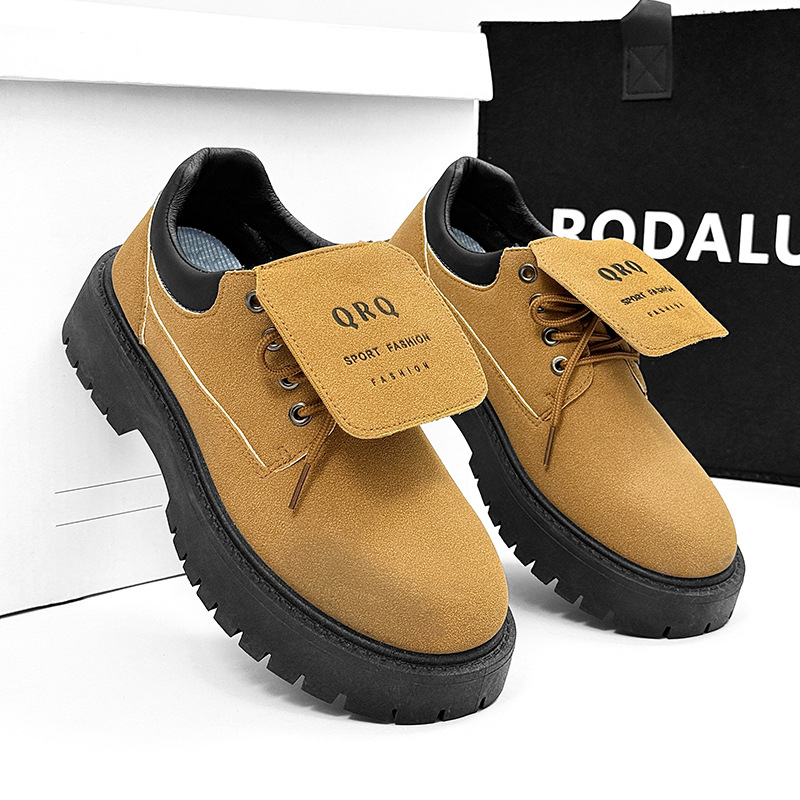 Zapatos de trabajo retro 2025 nuevo primavera y verano baja botas Martin para hombre con suela gruesa aumentada ventilada zapatos de hombre