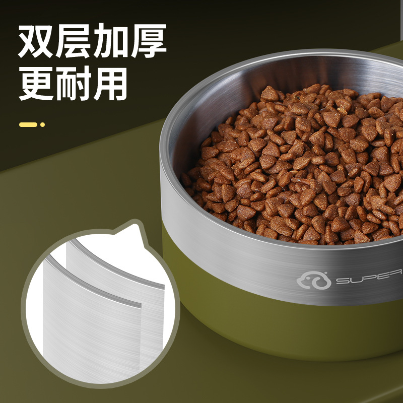 New 304 Thickened Stainless Steel Pet Bowl Cat and Dog Drinking…
