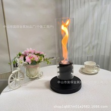 跨境圆柱螺旋龙卷风火焰桌面壁炉家庭聚会氛围装饰酒精壁炉取暖炉