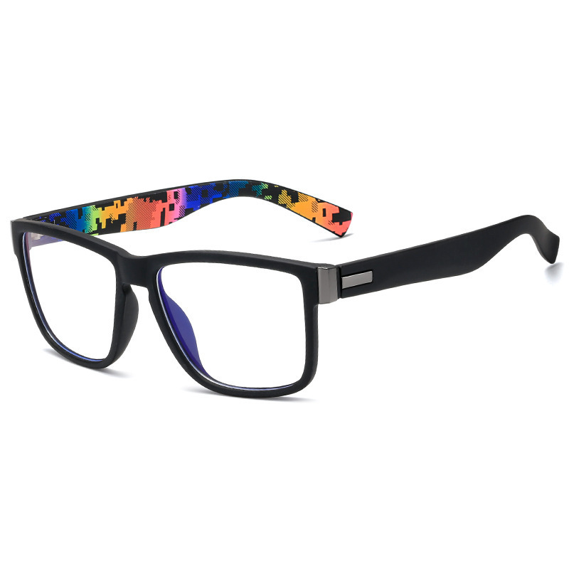新款运动防蓝光眼镜复古个性方形框平光镜男女近视眼镜架批发D518