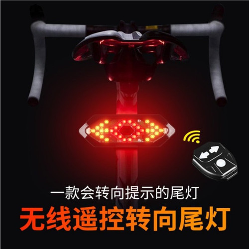 Electric Bicycle with Extended USB Charging Rear LED Tail Light, Wireless Remote Steerable Turn Signal Safety Light Cycling Equipment