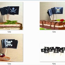 万圣节牙签旗海贼王牙签旗 双刀 海盗旗骷髅头牙签旗海盗五款现货