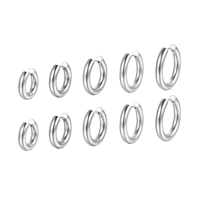 201 Stainless Steel Material 1 Piece Simple Style Circle Plating 201 Stainless Steel 18K Gold Plated Earrings