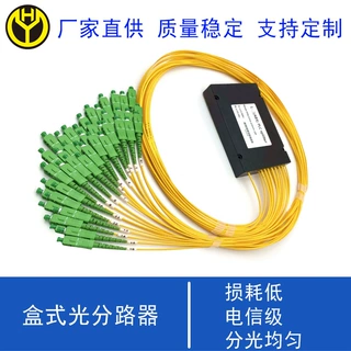 电信级盒式PLC光纤分路器光纤跳线微型分光器拉锥式光纤分纤盒