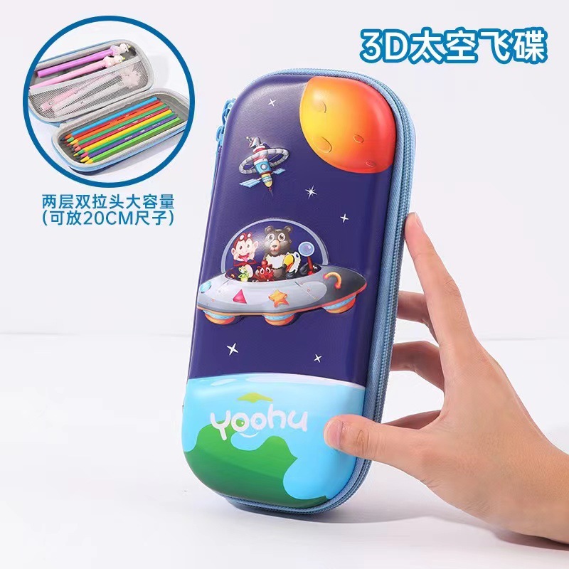 Nuevo estuche para lápices de gran capacidad, caja de papelería, estuche para lápices, dibujos animados creativos 3D, estuche para lápices para estudiantes de secundaria y secundaria, niños