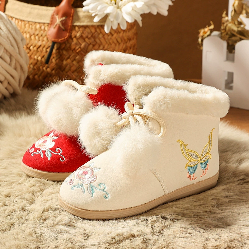 Hanfu обувь для девочек древний стиль Hanfu ботинки детские вышитые ботинки для детей