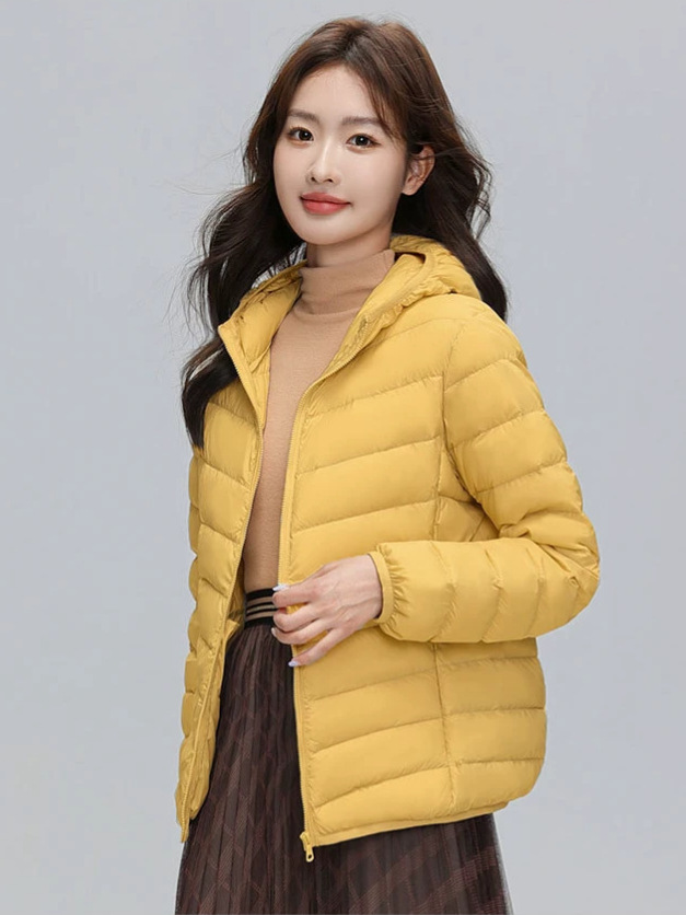 Velvet light and thin short down jacket
