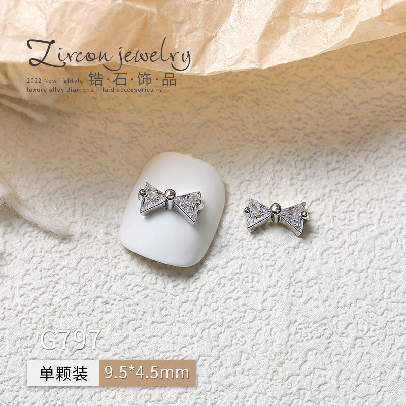 En LÍNEA DE MANICURA de la celebridad francés arco tridimensional uñas fototerapia avanzada cristal decorativo tamaño pequeño metal joyería diamante circón