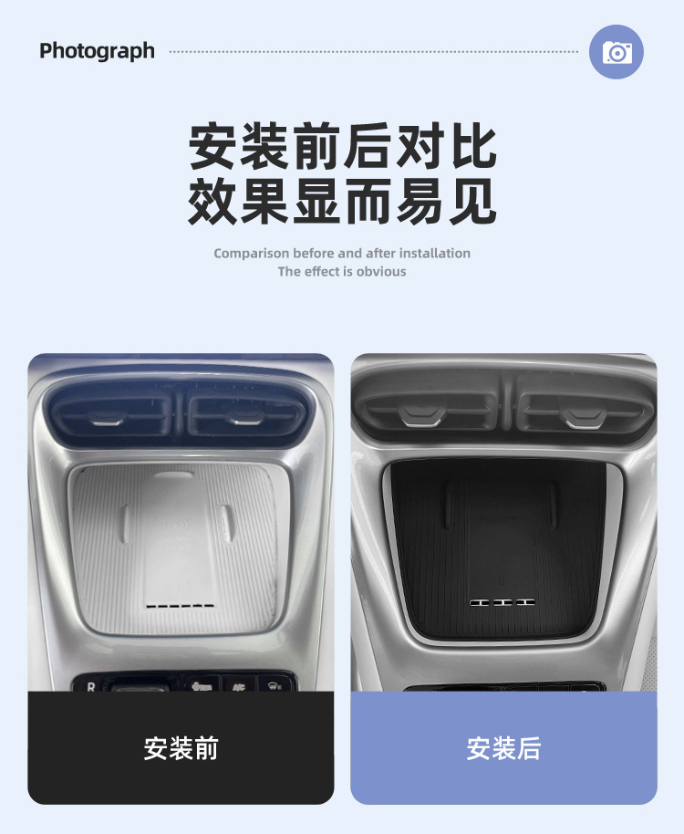 Suitable for Geely Xingyue Silicone Wireless Charging Pad, Center Console Protection Anti-Slip Mat, Modification Accessories, Interior Mat