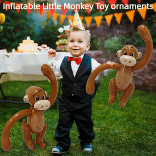 Inflatable Little Monkey Cartoon Ornaments Toy Waving Little Monkey Ornaments Decoration Cross-Border Children's Monkey Toy Decoration
