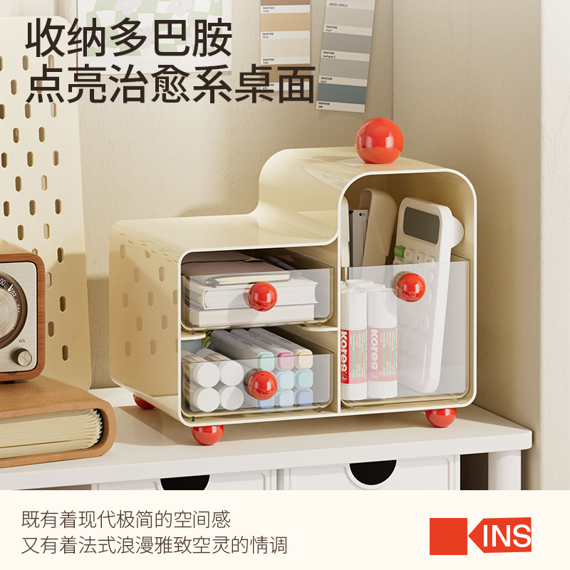 ZT1588 デスクトップ収納ボックス文具プラスチック仕上げ防塵寮デスク引き出し型収納ラック