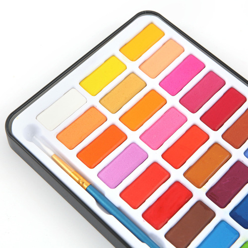 KeepSmiling Solid Watercolor Paint Set 12/24/36 Color Art Painting Portable Powder Paint Palette