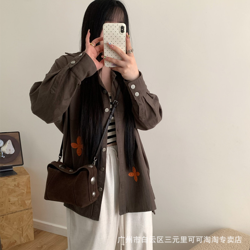 小众复古简约磨砂牛皮托特包女2025新款慵懒风通勤百搭斜挎手提包|undefined