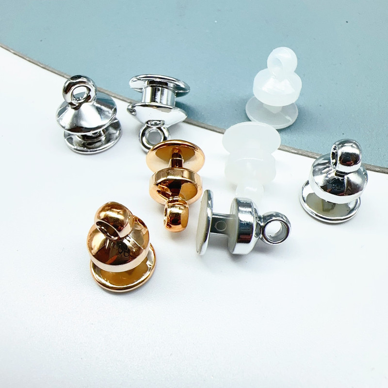 Hole shoes chain buckle electroplated chain buckle accessories gourd buckle chain fixing buckle transparent color awl buckle batch