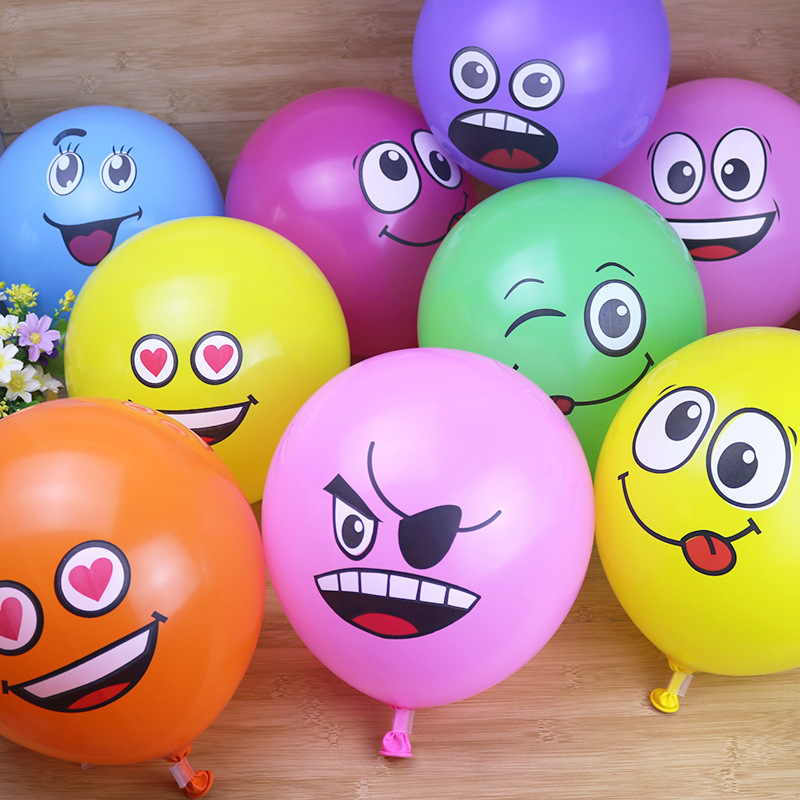 Cara sonriente de color de 12 pulgadas mezclada (100 piezas)
