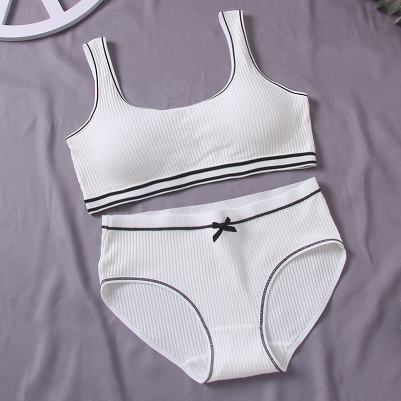 [Send in seconds] Children's pure cotton underwear two-piece set without wire bra, junior high school and high school student bra