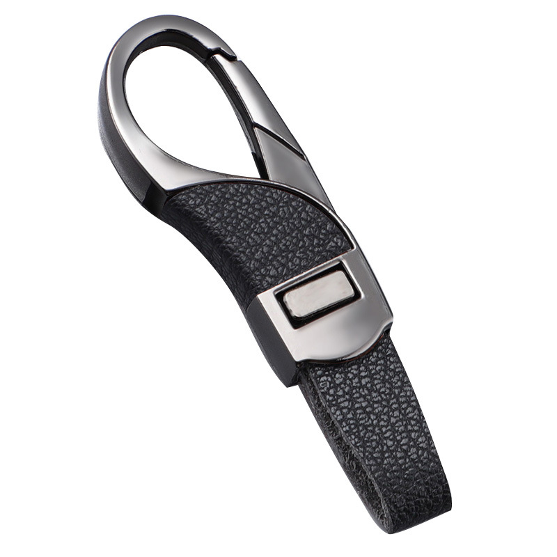 2024 llavero de coche transfronterizo explosivo, botón a presión de cuero de alta gama, colgante de llavero de negocios simple y personalizado