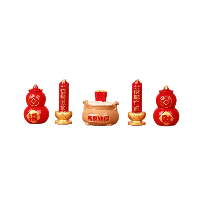 迷你贡品创意摆件求神祈福神仙供品树脂工艺品办公桌面可爱装饰|undefined