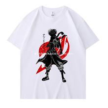 2024跨境速卖通新款日漫卡通妖精的尾巴 2D印花帅气男装短袖潮T恤