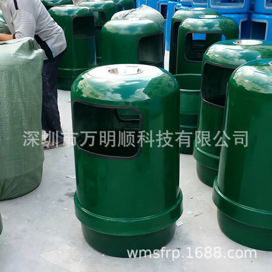 广东厂家供香港公园 广场垃圾箱 香港邨玻璃纤维垃圾收集容器