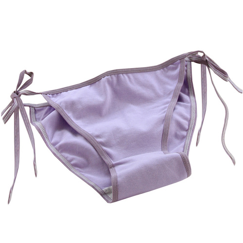 Japanese strappy cotton low-waist girls' thong lace-up Nordic color series girls' panties C008-2
