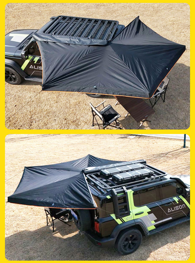 Mountain Step Song 270 ° Side Tent, Car Side Tent, Outdoor Camping, Self-Driving Tour, Sunshade and Rain Protection, Fan-Shaped Car Canopy