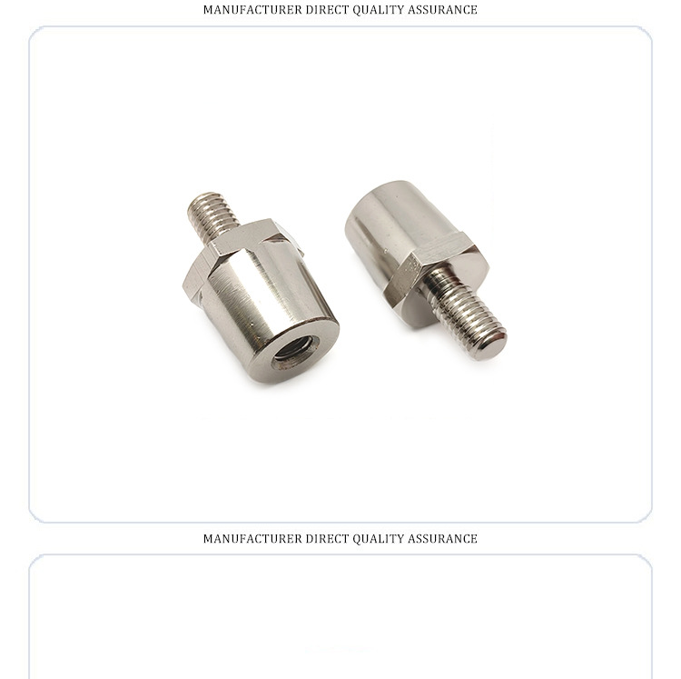 Automotive brass nickel-plated connector with 8MM internal thread and 8MM external thread, modified to standard terminal head, battery connection head, modification accessories