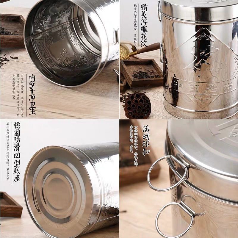 厚みのあるステンレス鋼の茶缶茶鉄密封された大型茶収納みかんの皮茶箱|undefined