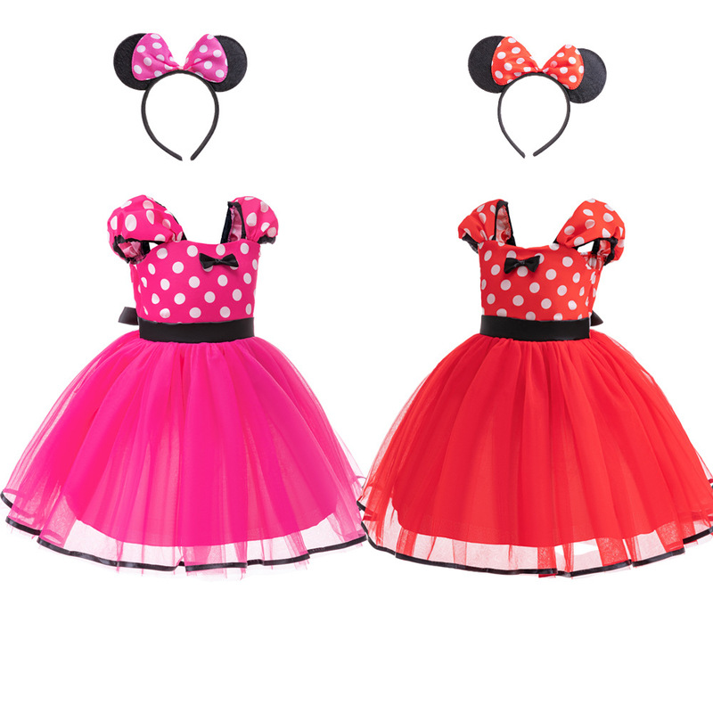 Minnie mesh dress small and medium Girls performance dress party princess dress Mickey Mouse skirt cross-border hot