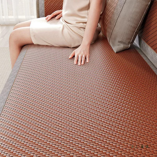 【Cooling Ice Rattan】New 2026 Sofa Mat Cushion, Summer Non-Slip Fixed Cover, Light Luxury Seat Cushion