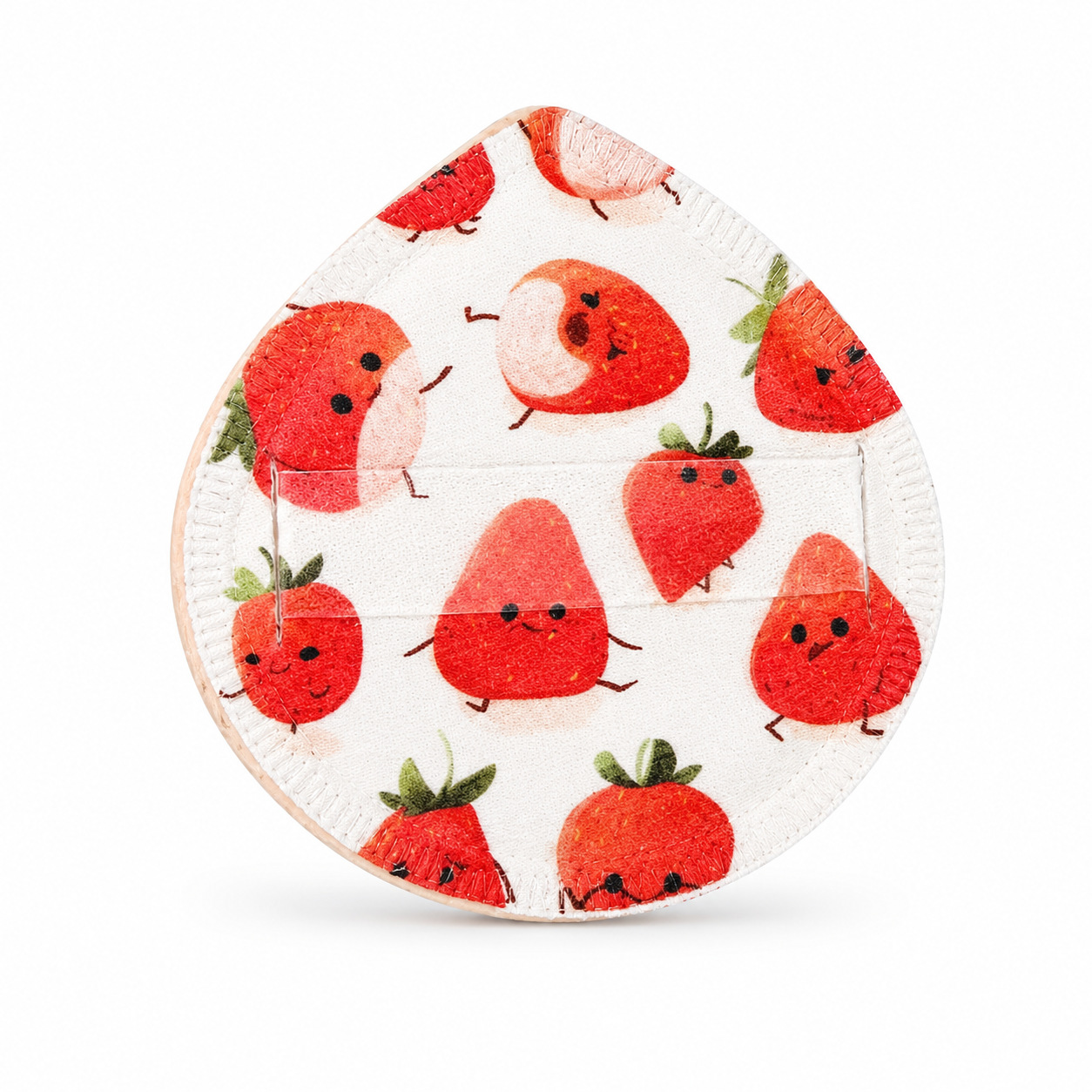 Producto popular de comercio exterior: borla de maquillaje con estampado de frutas, espesa, de alta elasticidad, textura fina, no absorbe polvo, apta para uso en seco y húmedo, herramienta de belleza.