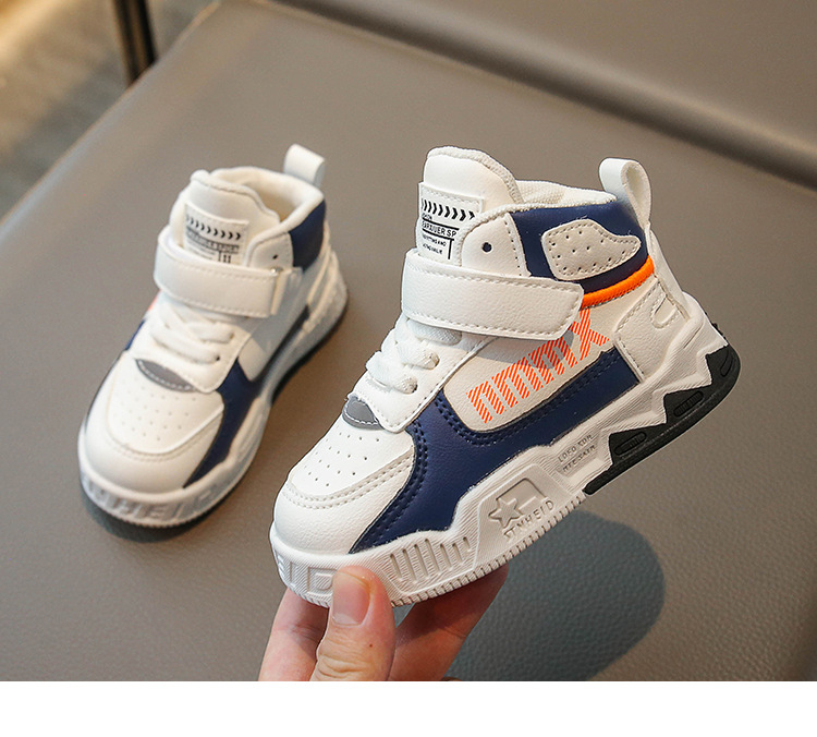 2024 primavera e autunno scarpe da basket in pelle per bambini scarpe da ginnastica alte per ragazzi scarpe da corsa da allenamento per bambini di piccole e medie dimensioni_voghion.com