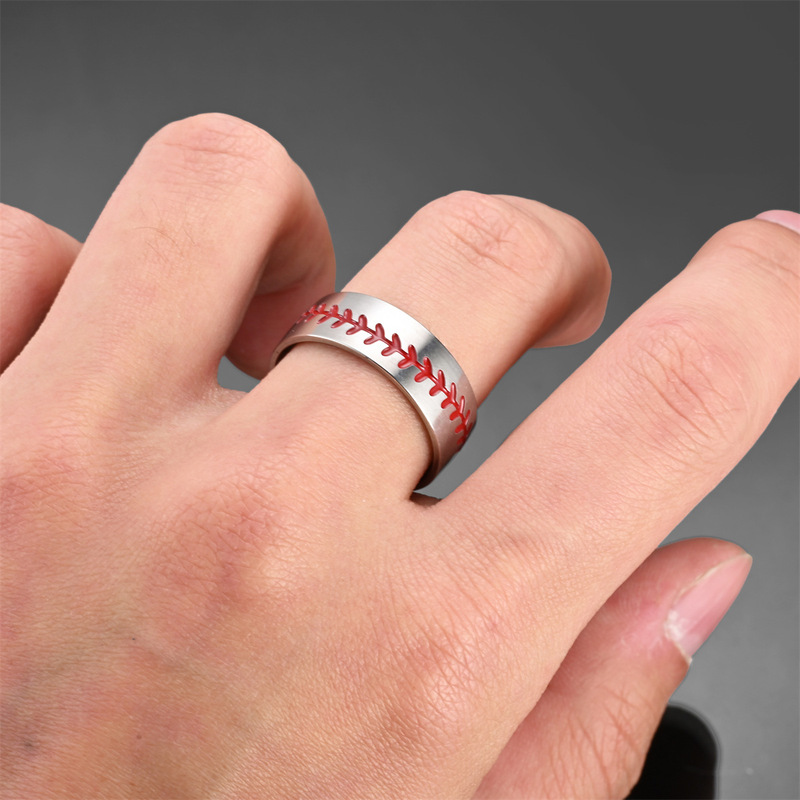The Collision of Metal and Baseball - Fashionable Rings Appear on Baseball Stitching Rings and Charm Appears The Collision of Metal and Baseball - Fashionable Rings Appear on Baseball Stitching Rings and Charm Appears