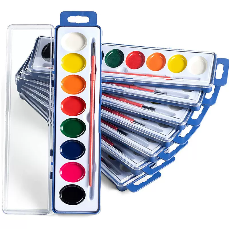 亚马逊热销椭圆形8色半干彩绘脸部颜料 儿童面部彩绘颜料人体彩绘