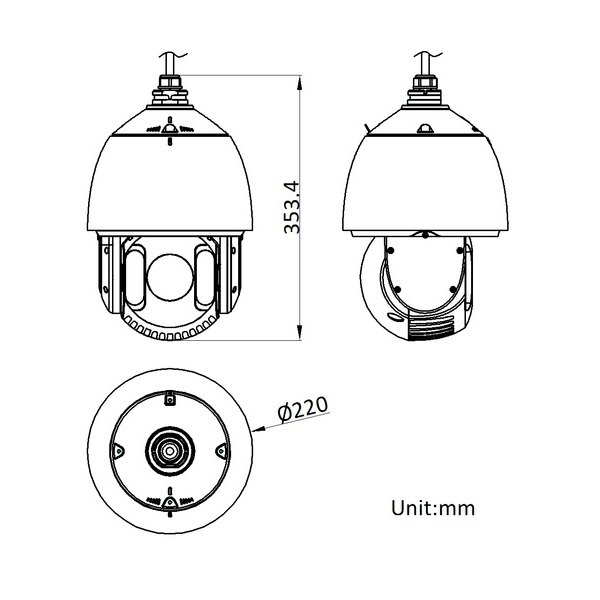 海康威视7寸监控高清室外光学变焦云台球机360度摄像头800万