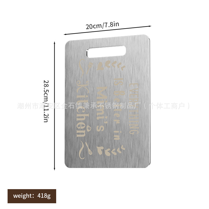 placa de cocina de acero inoxidable personalizada antifungal de doble cara para placa de corte de verduras anticorrosión molde gran placa de corte almohadilla de masa