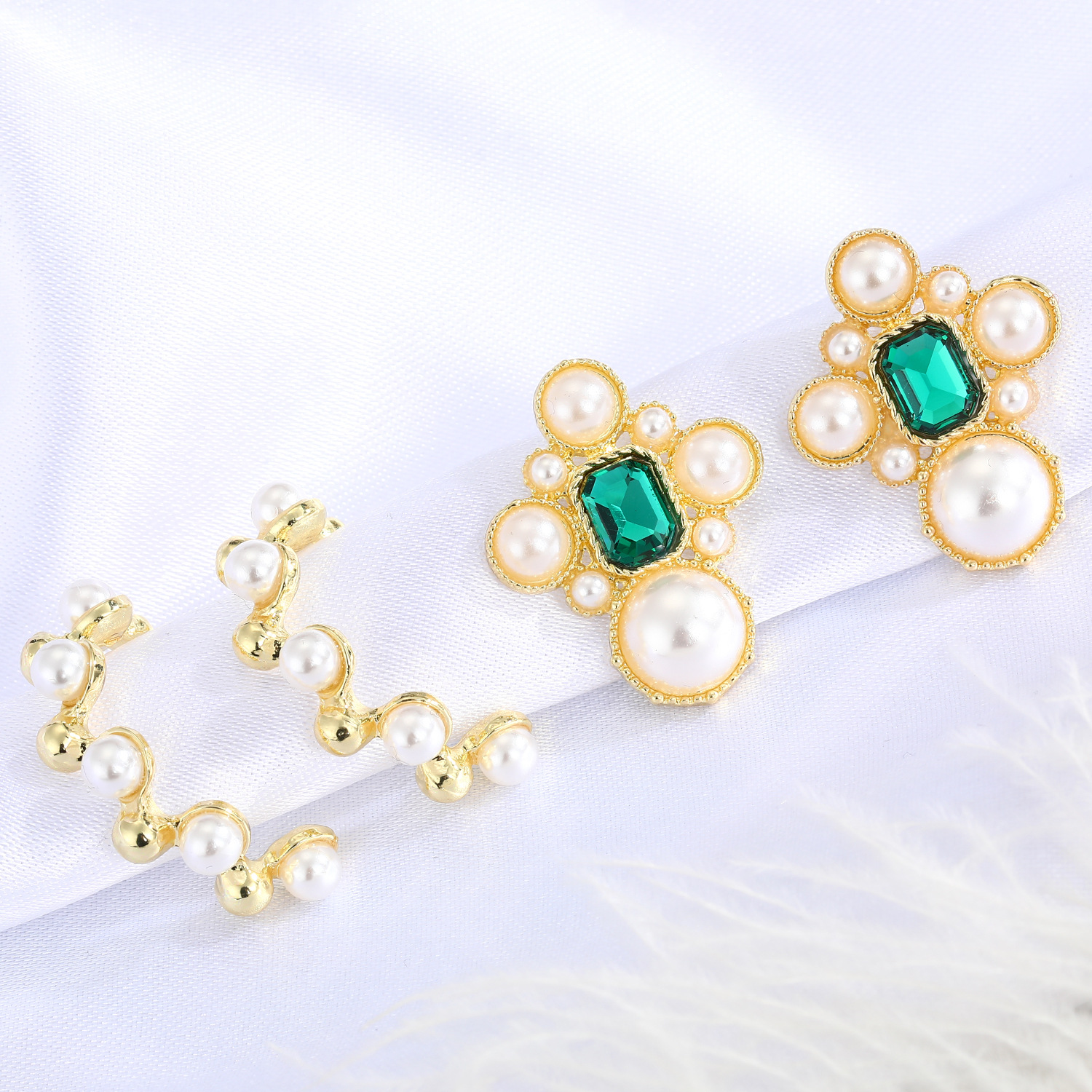 fashion retro green crystal earringspicture3