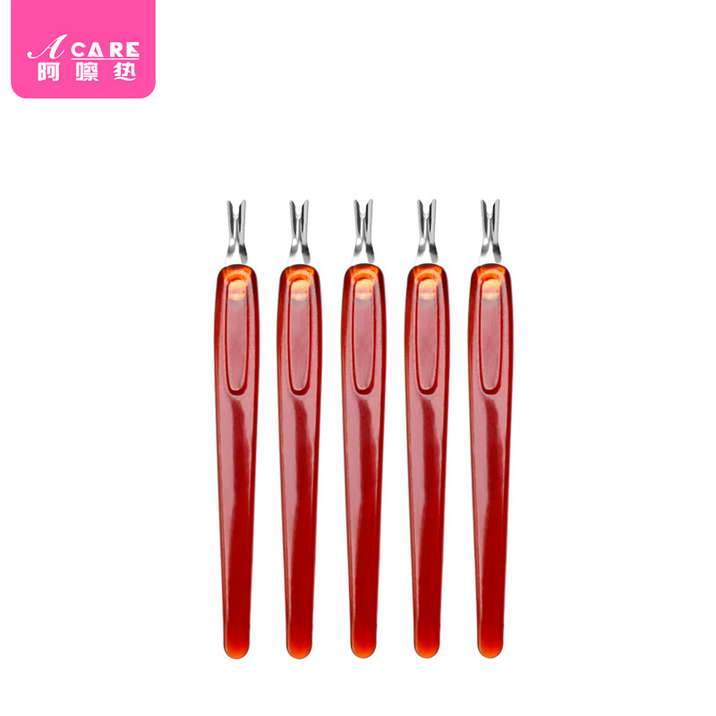 5 brown short handles